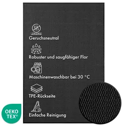 KARAT Schmutzfangmatte SKY Novo Einzigartiger TPE-Rücken Anthrazit 135 x 200 cm