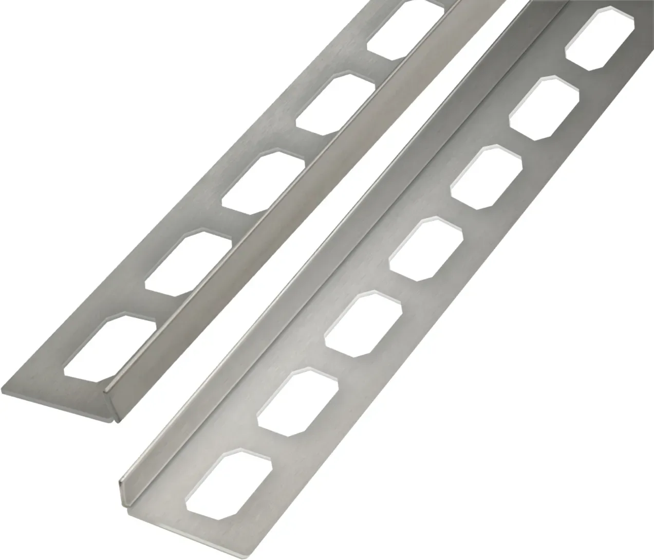 Boden-Gefälleprofil gebürstet / schwarz Edelstahl für bodengleiche Duschanlagen 2% Gefälle | 8,0 mm - 148 cm - rechts