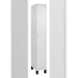 C+P Spind Classic PLUS, Füßen, 1 Abteil, HxBxT 195x30x50cm, Zylinderschloss, Verkehrsweiß von PROREGAL
