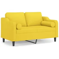 VidaXL 2-Sitzer-Sofa mit Zierkissen Hellgelb 120 cm Stoff