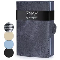 Slimpuro Geldbörse Herren, Slim Wallet mit RFID Schutz, Leder-Geldbörse Herren Klein mit Münzfach, Portmonee für Herren und Damen, Kartenetui &... - Blau