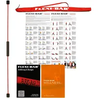 FLEXI-BAR® Standard Rot Wellness-Set 1, hochbelastbarer Schwingstab von Flexi-Sports mit Tasche Rot, Einführungs-DVD, DVD Wellness und Trainingsplan, Schwungstab, Schwingstick