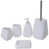 MCW 5-teiliges Badset MCW-C71, WC-Garnitur Badezimmerset Badaccessoires, Keramik ~