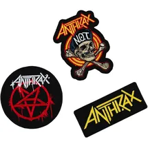 Grupo Erik Patches zum Aufbügeln Bügelbilder für Textilien Anthrax Set 3 Bügelflicken Aufnäher Erwachsene und Kinder