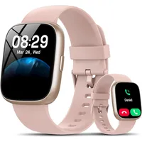 Smartwatch Damen Herren, 1.83" Fitness Tracker mit Alexa/Bluetooth Anrufen, 120+Sportmodi Fitnessuhr mit Herzfrequenz/Schlafmonitor/Schrittzähler, IP68 Wasserdicht Smart Watch für Android iOS, Rosa