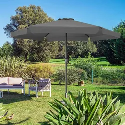 Kingsleeve Sonnenschirm 330cm Aluminium UV-Schutz 80+ Schutzhülle anthrazit