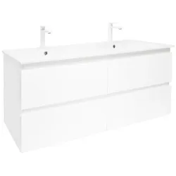 Badezimmerschrank mit Waschbecken SAT B-Way 119x50x45 cm weiß glänzend BWAY2120WU4B2