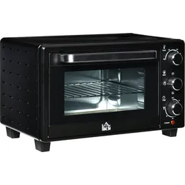 Homcom Minibackofen 21L einstellbare Temperatur Ofen 3 Kochmodi Schwarz+Silber