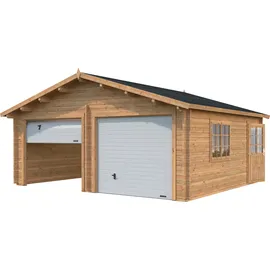Palmako Einzelgarage Roger 5,75 x 5,10 m braun tauchimprägniert