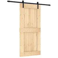 vidaXL Schiebetür rechts 95 x 210 cm Natürlich/Schwarz