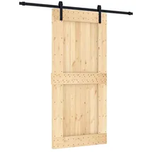 vidaXL Schiebetür rechts 95 x 210 cm Natürlich/Schwarz