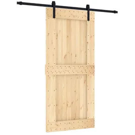 vidaXL Schiebetür rechts 95 x 210 cm Natürlich/Schwarz