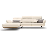 hülsta sofa Ecksofa hs.460, Sockel in Nussbaum, Winkelfüße in Umbragrau, Breite 318 cm weiß