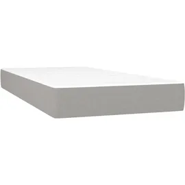 vidaXL Boxspringbett mit Matratze & LED Hellgrau 200x200 cm Stoff