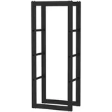 toboli Kaminholzregal Metall 100 x 25 x 40 cm Schwarz
