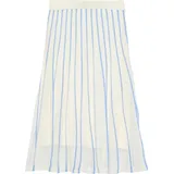 Comma, Midirock Damen Gestreift Weiß/Creme 38
