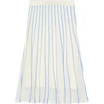 Comma, Midirock Damen Gestreift Weiß/Creme 38