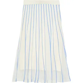 Comma, Midirock Damen Gestreift Weiß/Creme 38