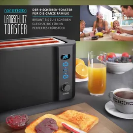 Arendo Langschlitz-Toaster schwarz