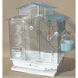 Vogelkäfig,Wellensittichkäfig,Exotenkäfig,60 cm Vogelkäfig Super Trouper Vogelbauer Wellensittich Kanarien Voliere Vogelhaus Käfig IZA 2 II in weiß + 3x GRATIS