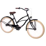 Plumbike La Donna Fahrrad Damen 26 Zoll Fahrrad Mädchen - 145-185cm 3-Gang oder 7-Gang Stadtfahrrad Citybike Damen Cityräder Frauen Fahrrad mit Dicken Reifen Mädchen Fahrrad 26 Zoll