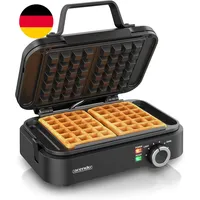 Arendo - Waffeleisen Doppelt - Belgische Waffeln - 1200 Watt – Waffelautomat – 2