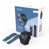 Fitbit Versa 4 aluminium graphit schwarz/schwarz inkl. Zusatzband blau