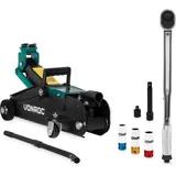 Reifenwechsel-Set – Wagenheber 2000 kg und Drehmomentschlüssel 1⁄2" – inkl. 3-teiligem Stecknuss-Set - Vonroc