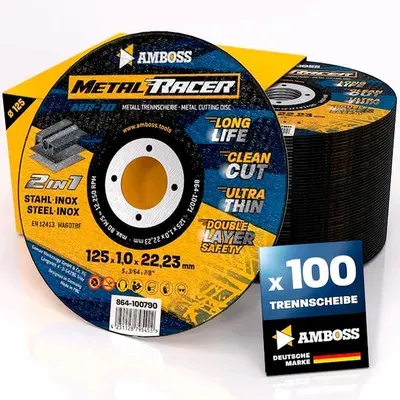 100x  Metal Racer Trennscheibe | Ø125 mm - 1 mm -  22.23 mm | | Amboss Metal Racer Metall-Trennscheiben