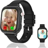 Smartwatch Kinder, 4G GPS Uhr Kinder Smartwatch mit GPS mit SIM WiFi Videoanruf SOS Schulmodus Kamera Wasserdichte Spiele Voice Chat Handy Wecker, Kinderuhr Geschenke für Mädchen Jungen Student