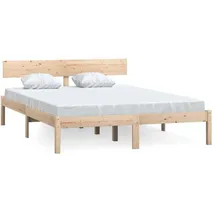 vidaXL Massivholzbett 160 x 200 cm Braun