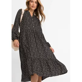 bonprix Midikleid Leomuster Grau 46