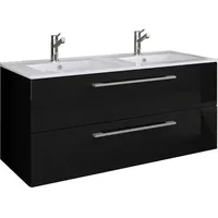VCM 2-tlg. Doppel Waschplatz 2 Waschtisch Badmöbel Set Waschbecken