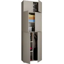 VCM Holz Besenschrank Staubsauger Putzschrank Lona A