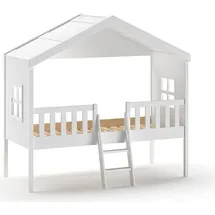 58 aufm Kessel Hausbett Katine 90 x 200 cm Kiefer lackiert weiß