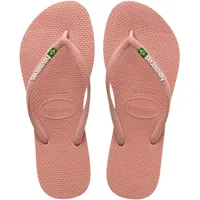 Havaianas Slim Brasil Logo Flip Flops Damen, Crocus Rose, 33/34 EU