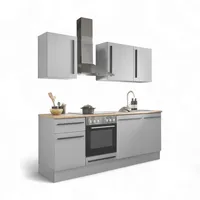 BASIC by Balculina Winkelküche L-Form 220 cm grau