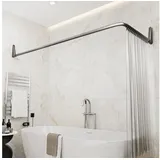 ERICA Duschvorhangstange Ecke 70 x 90 x 140 cm grau