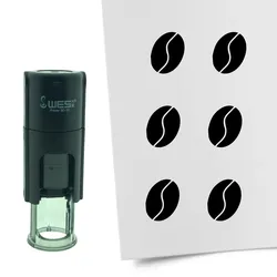 CombiCraft Selbstfärbender Stempel 'Kaffeebohne' in der Farbe Schwarz, Ø10mm