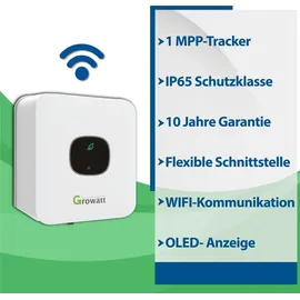 sunpro power 1760W Solaranlage Bifazial 1500W Photovoltaik Anlage mit Growatt MIC 1500 TL-X WIFI Wechselrichter Smart Mini PV Anlage