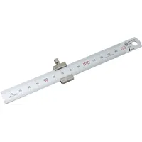 FAMEX Shinwa 76751 Edelstahllineal 15 cm – mit Anschlag
