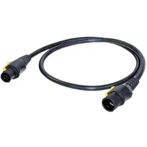 Neutrik Strom Anschlusskabel [1x PowerCon-Buchse - 1x PowerCon-Stecker] 1.50m Schwarz, Gelb