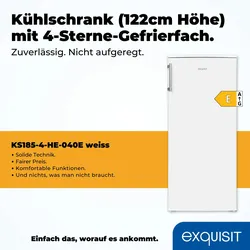 Exquisit Kühlschrank KS185-4-HE-040E weiss | 190 l Nutzinhalt | Weiß