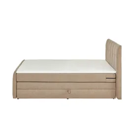 Sofa.de Boxspringbett mit Bettkasten Earl ¦ beige ¦ Maße (cm): B: 200 H: 110