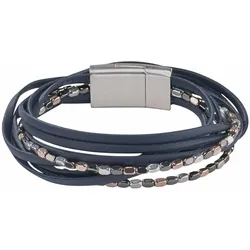 Wickelarmband »mehrreihig, mit Elementen aus Metall«, 31680845-0 blau-roségoldfarben-metallfarben-gunfarben