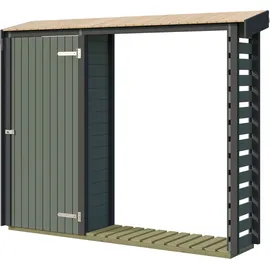 Weka Kaminholzregal Holz 249,4 x 50 x 211 cm graugrün/antrazit