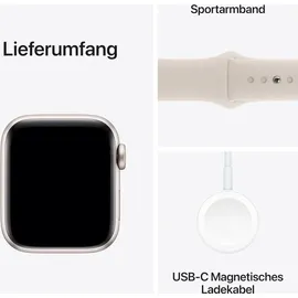 Apple Watch SE 2023 GPS 40 mm Aluminiumgehäuse polarstern, Sportarmband polarstern M/L