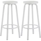 Woltu Barhocker 72 cm rund Weiß
