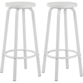 Woltu Barhocker 72 cm rund Weiß
