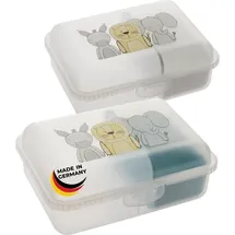 2friends Brotdose Kinder mit Fächern 2er Set, Lunchbox Kinder mit Trenneinleger, Brotzeitbox mit Klickverschluss, 100% Recyclebar lebensmittelecht Frühstücksbox ohne BPA, Made in Germany, Model: Jako